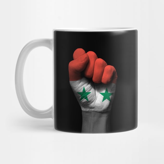 Flag of Syria on a Raised Clenched Fist by jeffbartels